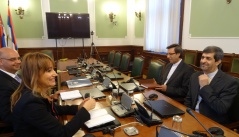 16 July 2014 Foreign Affairs Committee Chairperson Aleksandra Djurovic and the Iranian Ambassador to Serbia, Majid Fahim Pour 